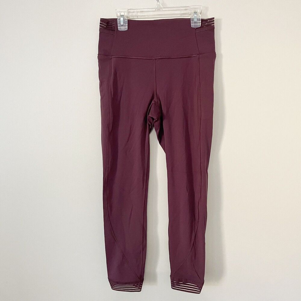 Lululemon Size 8 Purple Find Focus Mesh 7/8 Length Leggings Workout Athletic